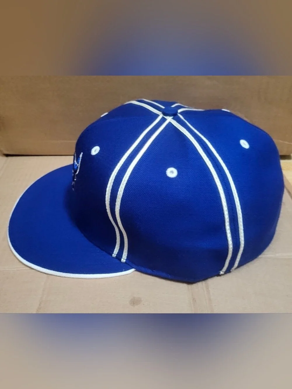 Chicago Bulls "Windy City" Royal Blue/White Fitted Hat Men Size 8 - Picture 2 of 9